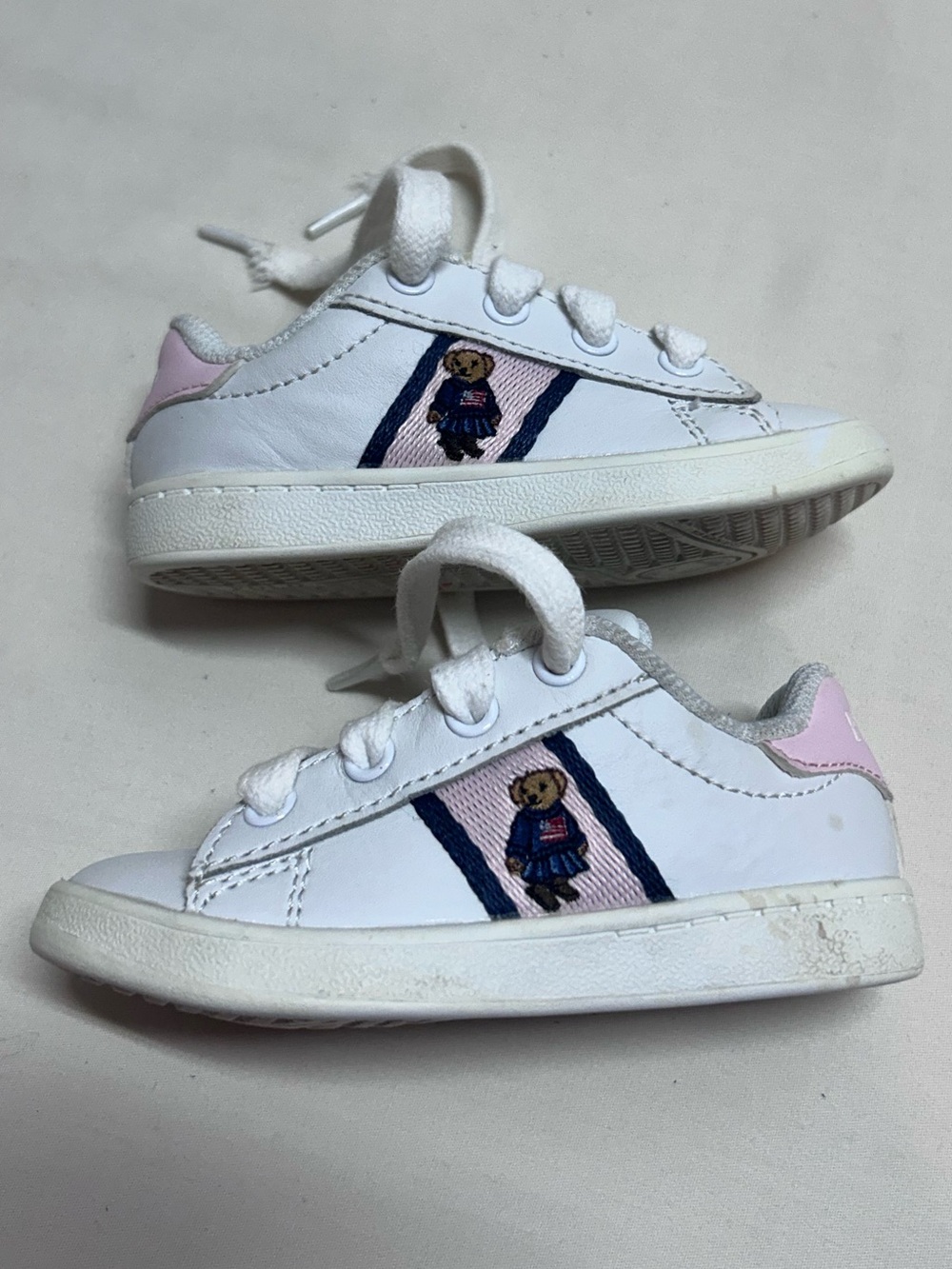 Polo by Ralph Lauren White Toddler Quilton Bear Sneaker. 6